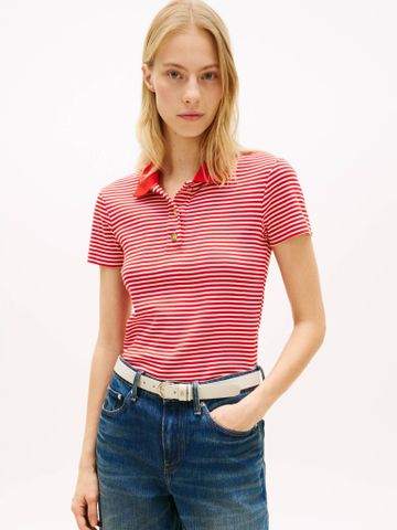 Tommy Hilfiger - Áo Thun Có Cổ Nữ Gold Button Slim Fit Polo