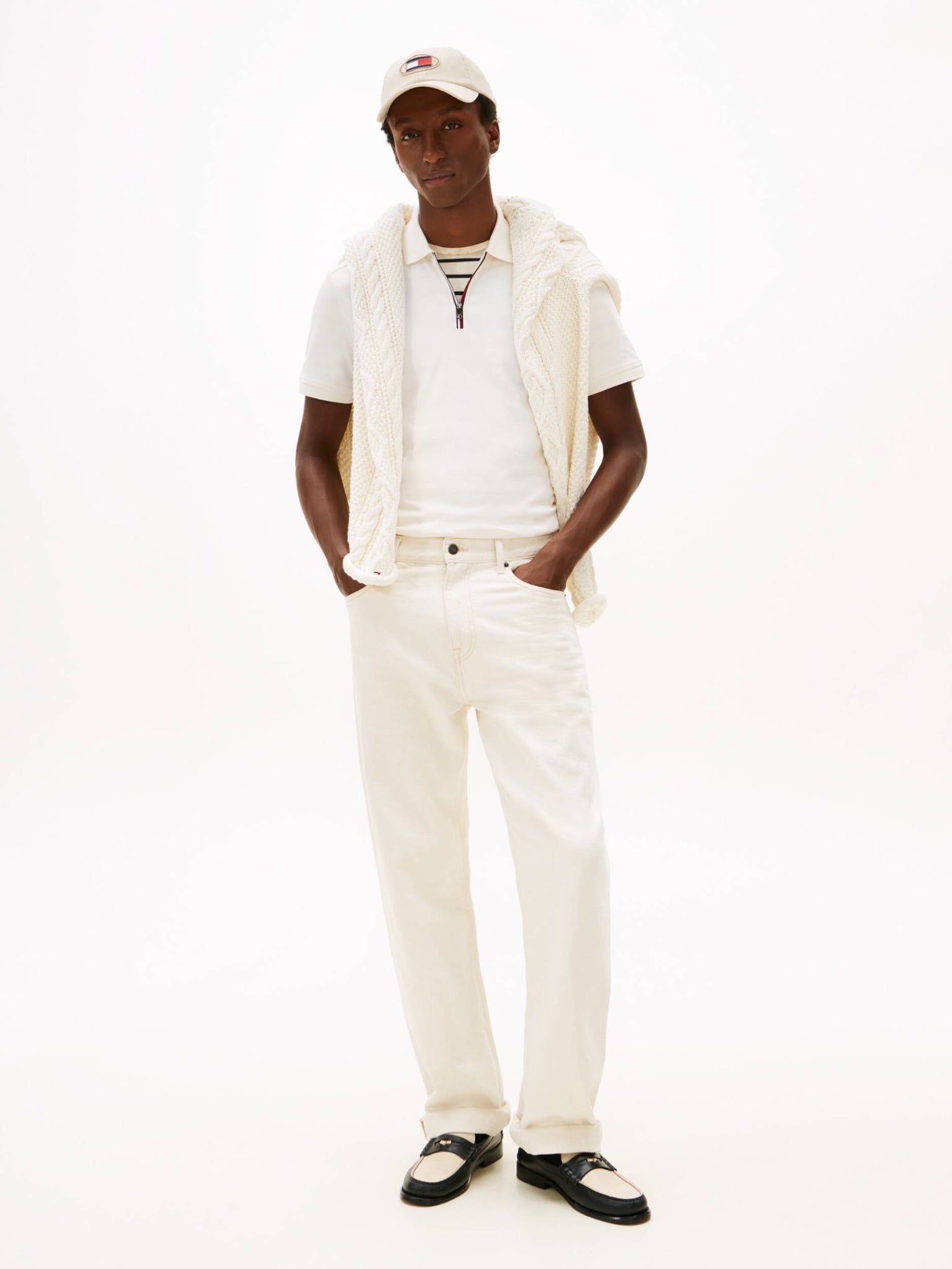 Tommy Hilfiger - Áo thun có cổ polo tay ngắn nam Liquid Cotton Zip Regular Polo