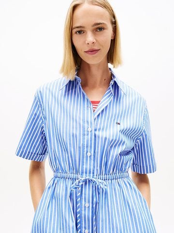 Tommy Hilfiger - Đầm Nữ Stripe Relaxed Poplin Mini Shirt Dress