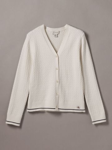 Calvin Klein - Áo Cardigan Nữ Woven Monologo Cable Cardigan