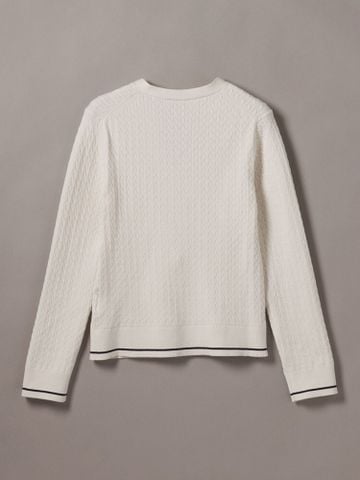 Calvin Klein - Áo Cardigan Nữ Woven Monologo Cable Cardigan