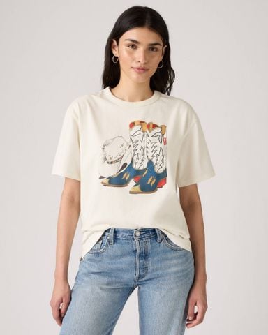 Levi's - Áo thun tay ngắn nữ Graphic Tabor Tee - White