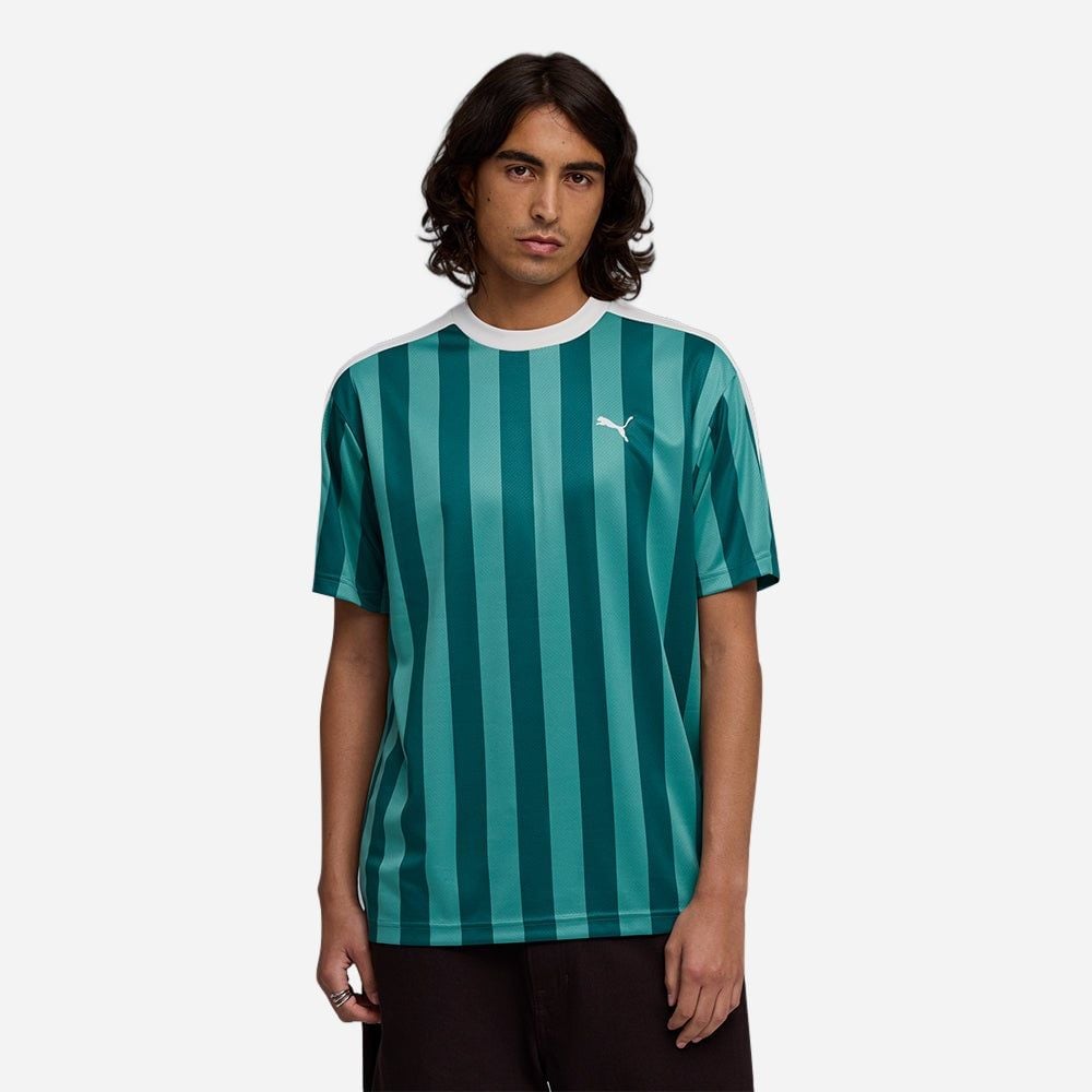 Puma - Áo Thun Tay Ngắn Nam ESS T7 Relaxed Striped Football Jersey