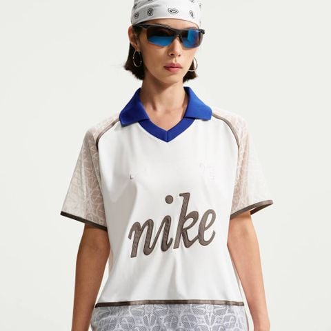 Nike - Áo Tay Ngắn Thể Thao Nữ Sportswear Lace Polo Jersey Top