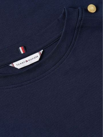 Tommy Hilfiger - Áo thun tay ngắn nữ Gold Button Slim Tee
