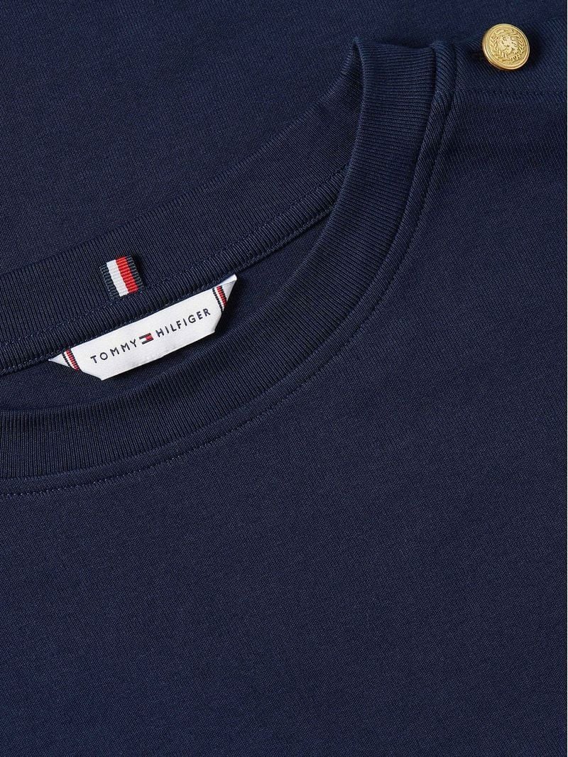 Tommy Hilfiger - Áo thun tay ngắn nữ Gold Button Slim Tee