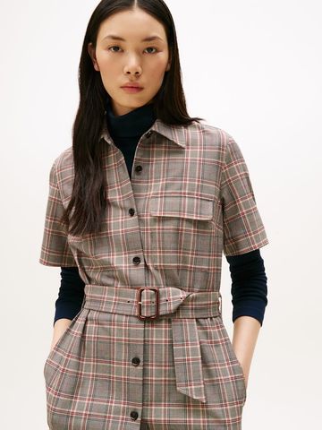 Tommy Hilfiger - Đầm nữ Check Relaxed Short Sleeve Mini Shirt Dress