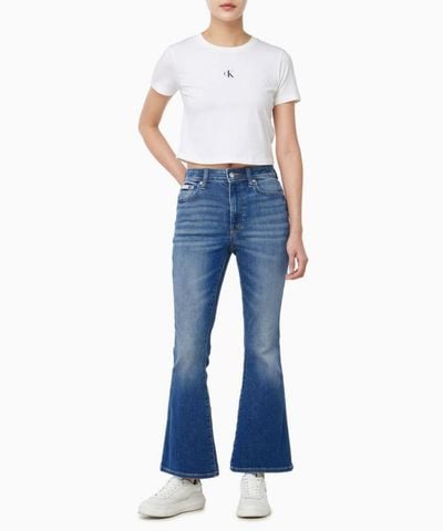 Calvin Klein - Quần Jean Dài Nữ High Rise Flare Indigo Station