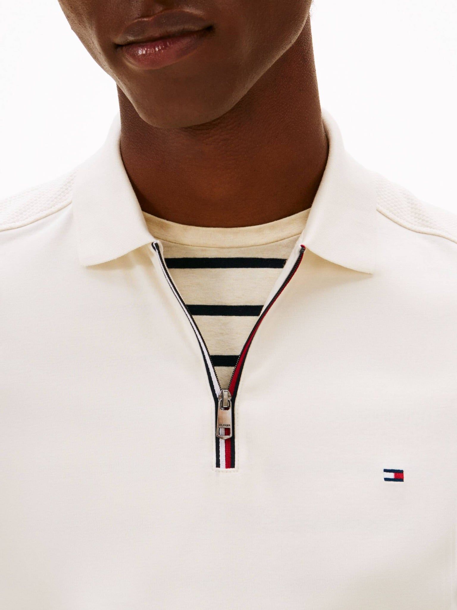 Tommy Hilfiger - Áo thun có cổ polo tay ngắn nam Liquid Cotton Zip Regular Polo