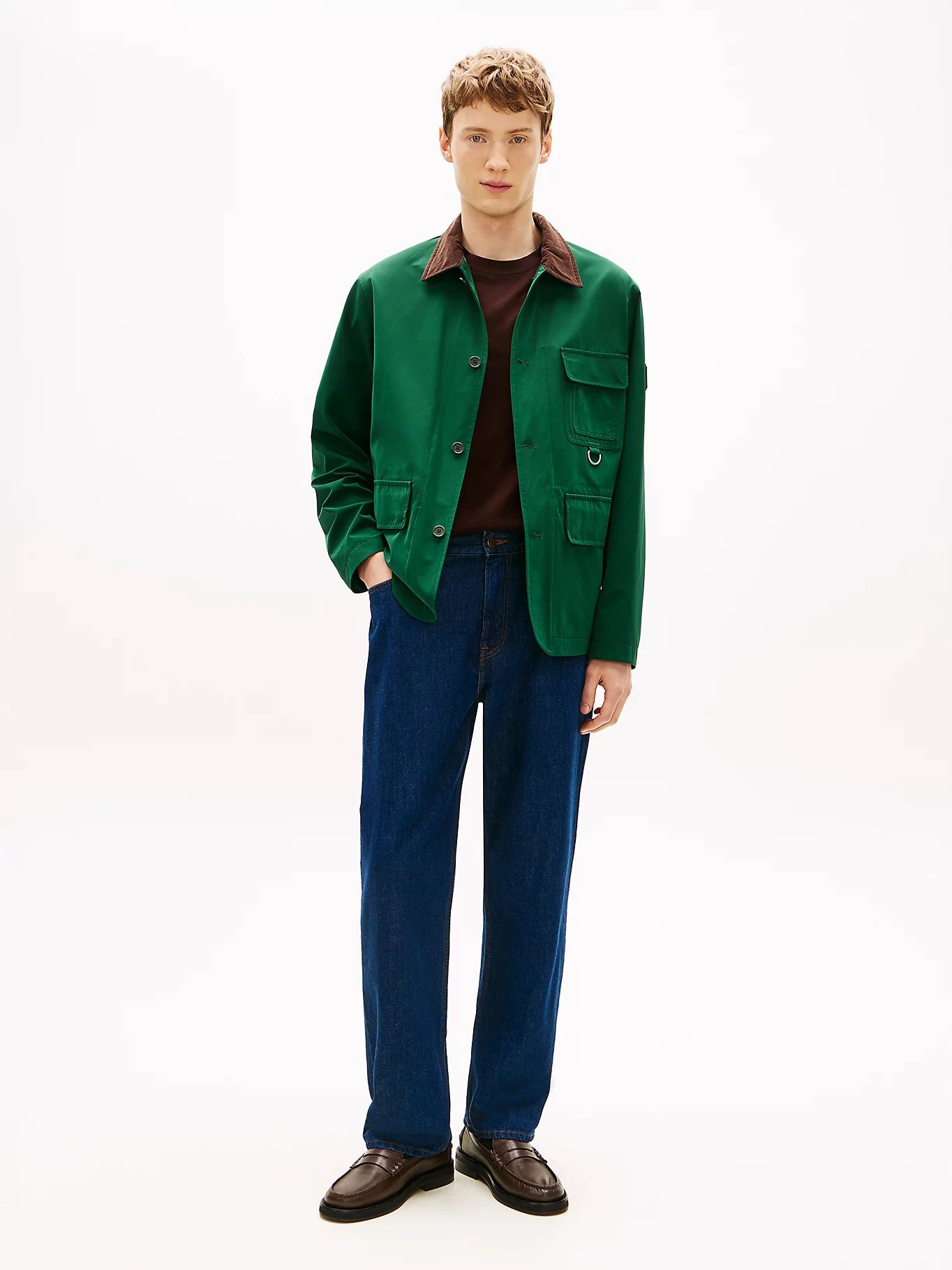 Tommy Hilfiger - Áo khoác tay dài nam Corduroy Collar Water Resistant Barn Jacket