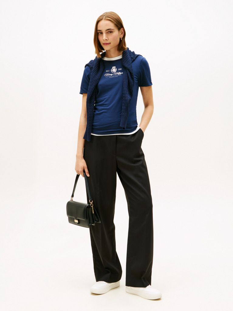 Tommy Hilfiger - Áo thun tay ngắn nữ Varsity Crest Slim Short Sleeve Tee