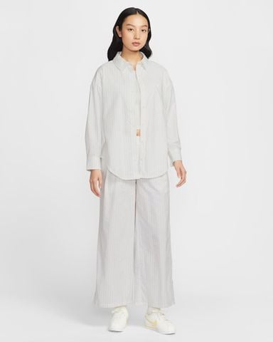 Nike - Quần Dài Thể Thao Nữ Sportswear Chill Poplin Loose Mid-Rise Woven Striped Trousers