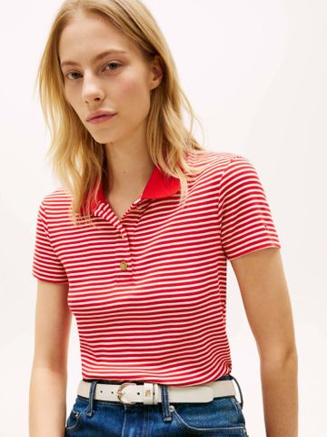 Tommy Hilfiger - Áo Thun Có Cổ Nữ Gold Button Slim Fit Polo