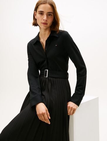 Tommy Hilfiger - Đầm nữ Interlock Mix Media Polo Dress