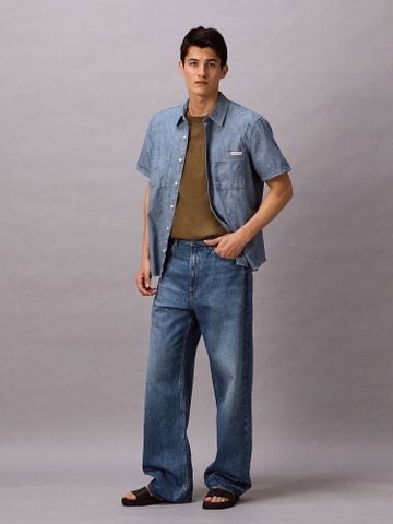 Calvin Klein - Áo Sơ Mi Nam Chambray Classic Button-Down Shirt