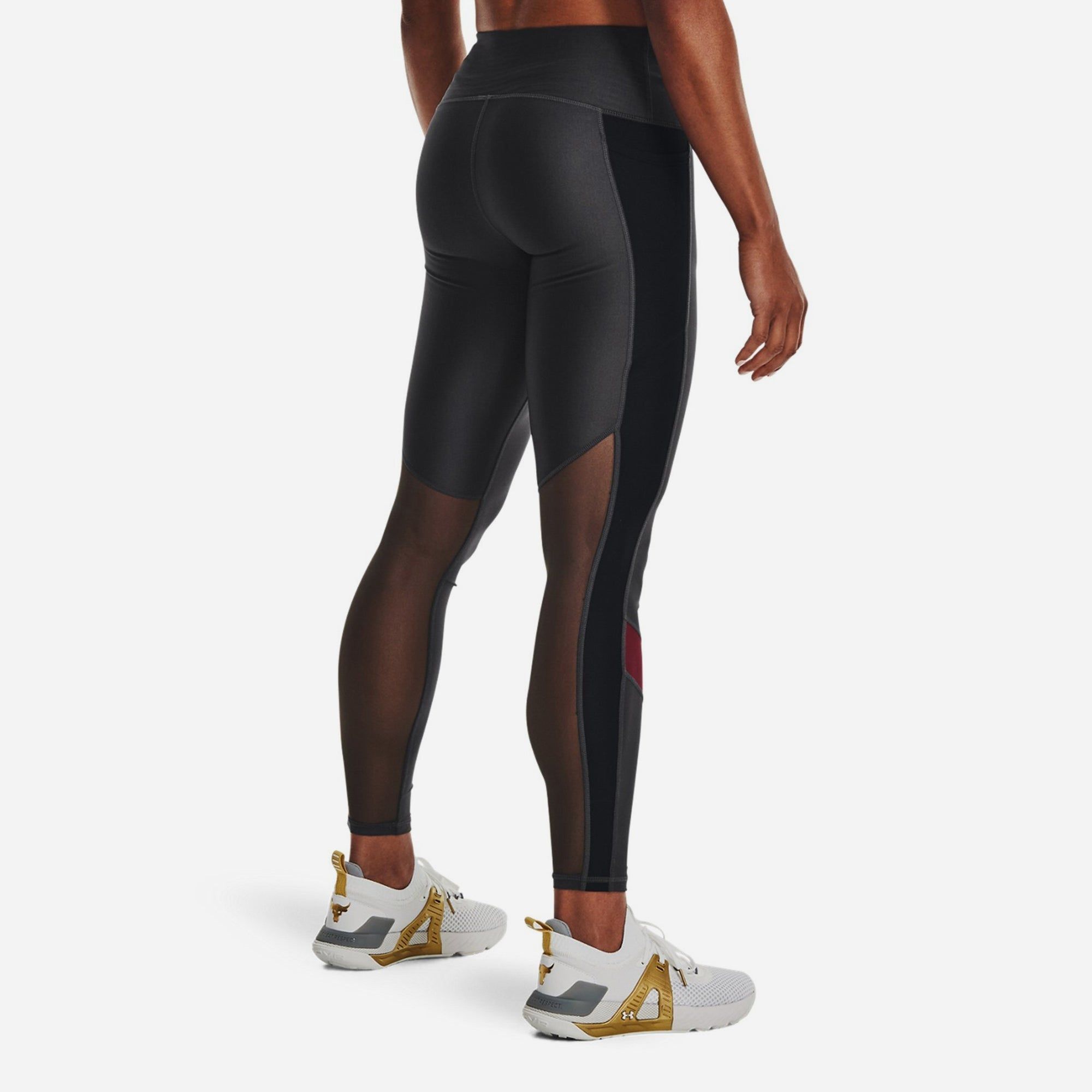 Under Armour - Quần dài ống bó thể thao nữ Project Rock Heatgear® No-Slip Waistband Tights
