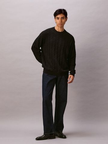 Calvin Klein - Áo len tay dài nam Allover Emblem Logo Ribbed Sweater - 2