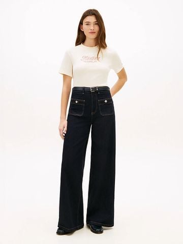 Tommy Hilfiger - Áo Thun Nữ Tay Ngắn Logo Interlock Knit T-Shirt