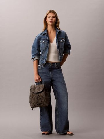 Calvin Klein - Ba Lô Nữ Emblem Logo Jacquard Flap Backpack