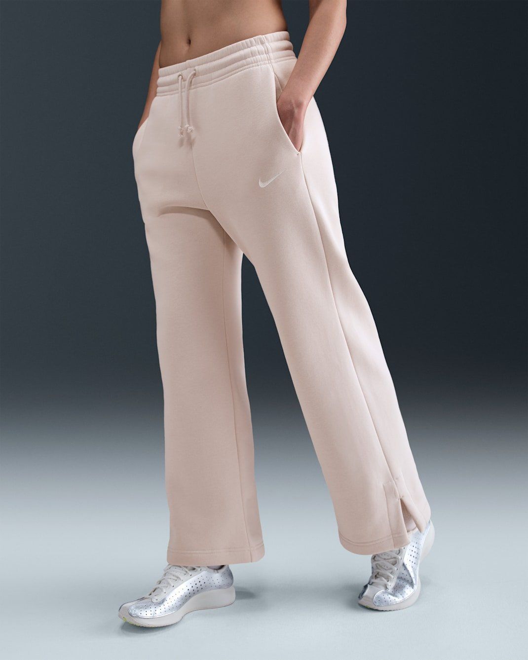 Nike - Quần nỉ dài thể thao Nữ Phoenix Fleece Women's High-Waisted Wide-Leg Trousers