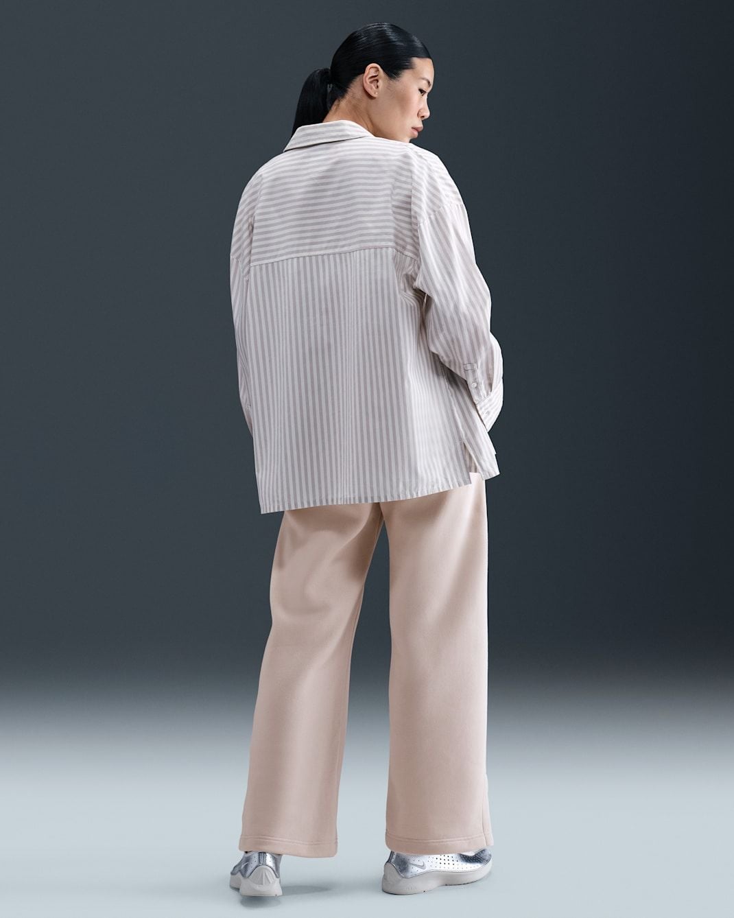 Nike - Quần nỉ dài thể thao Nữ Phoenix Fleece Women's High-Waisted Wide-Leg Trousers