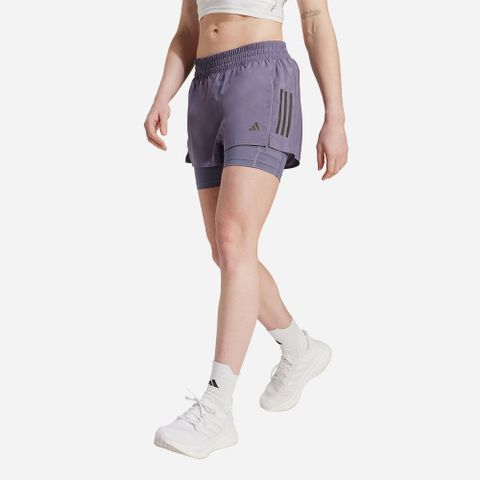 adidas - Quần ngắn chạy bộ Nữ Women's Adidas Own The Run Climacool 2-In-1 Shorts - Purple
