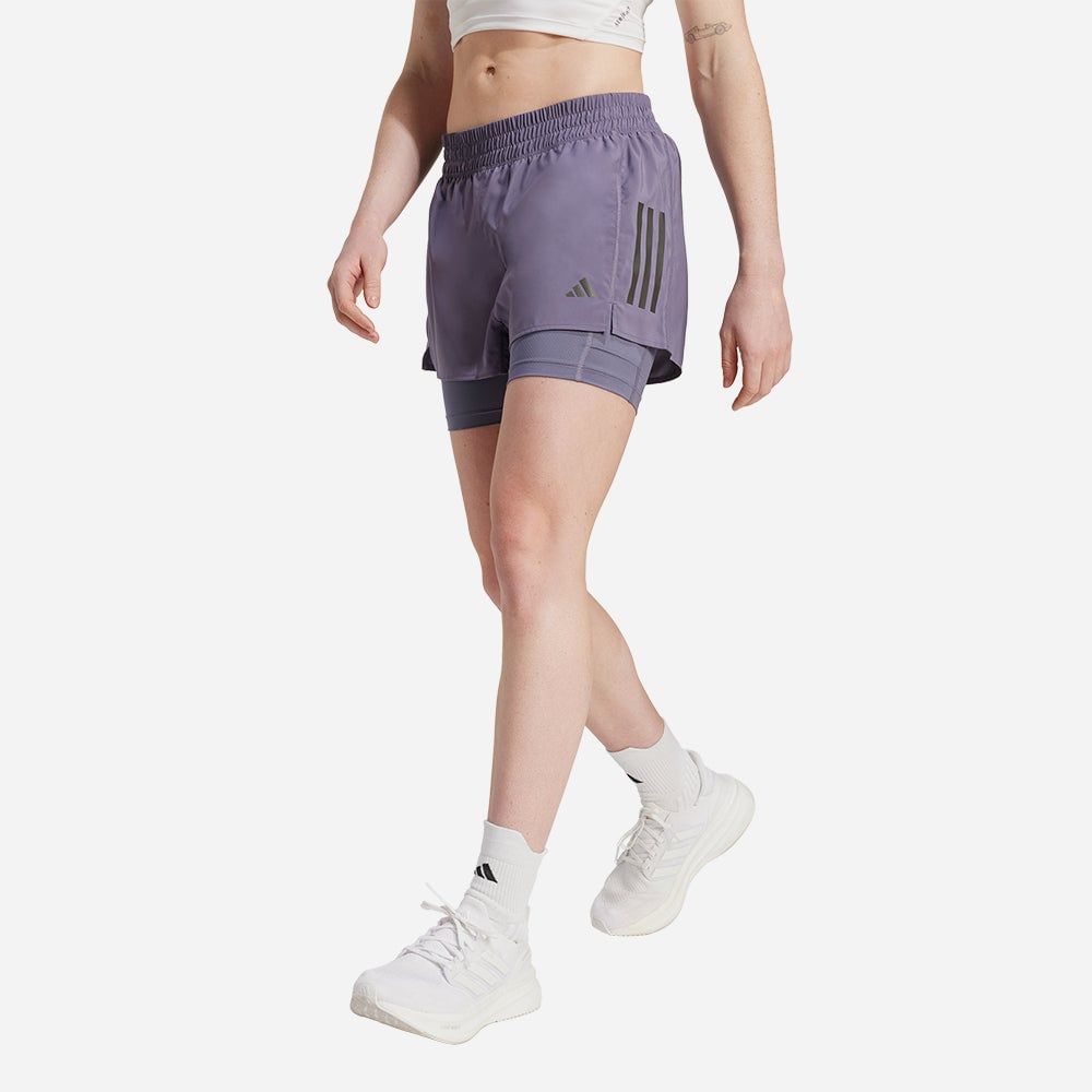 adidas - Quần ngắn chạy bộ Nữ Women's Adidas Own The Run Climacool 2-In-1 Shorts - Purple