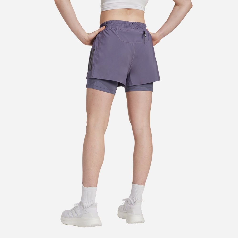 adidas - Quần ngắn chạy bộ Nữ Women's Adidas Own The Run Climacool 2-In-1 Shorts - Purple