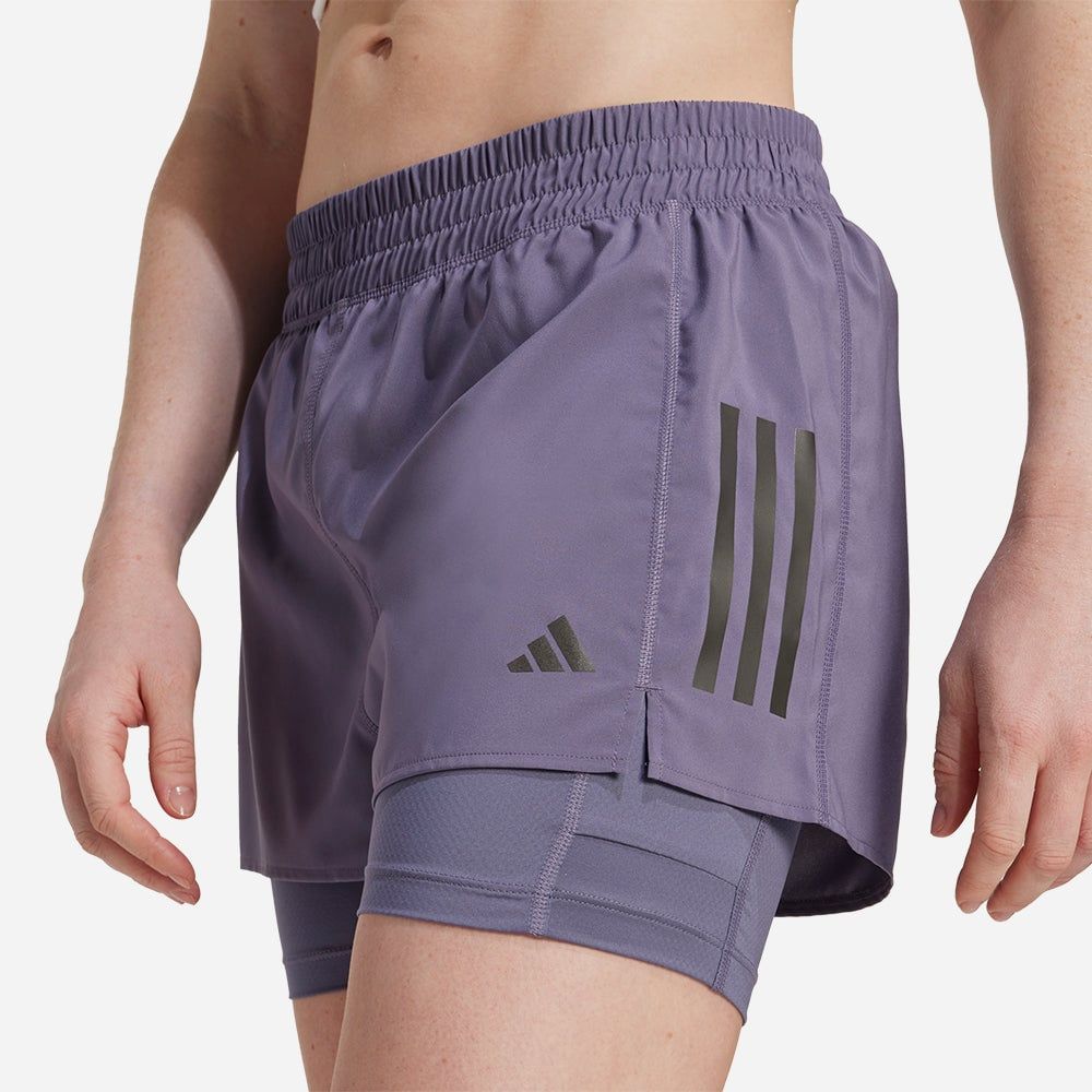 adidas - Quần ngắn chạy bộ Nữ Women's Adidas Own The Run Climacool 2-In-1 Shorts - Purple