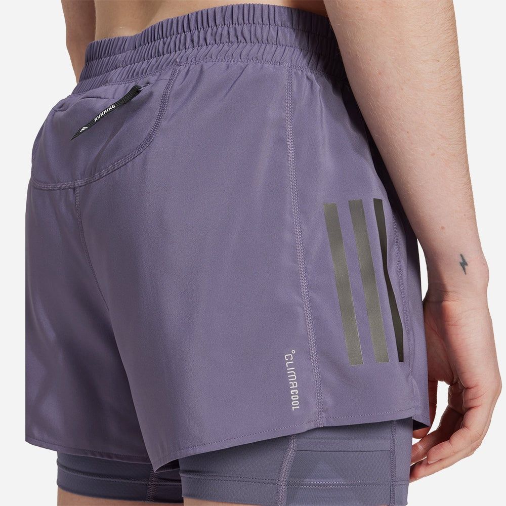 adidas - Quần ngắn chạy bộ Nữ Women's Adidas Own The Run Climacool 2-In-1 Shorts - Purple