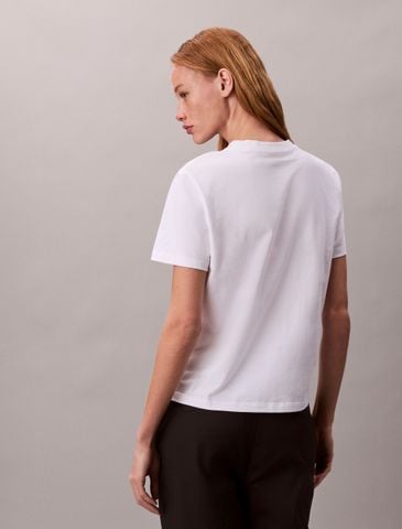 Calvin Klein - Áo phông thời trang nữ Glossy Metallic Logo T-shirt - 3