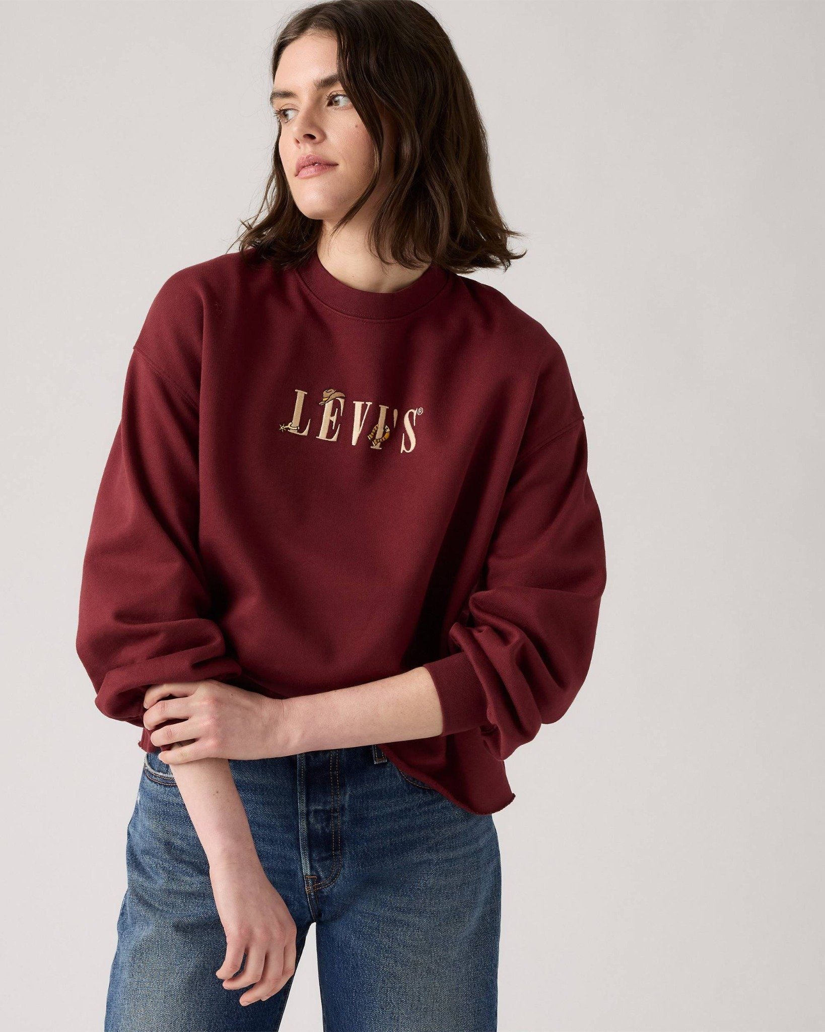 Levi's - Áo nỉ tay dài nữ Graphic Leo Crewneck Sweatshirt - Red