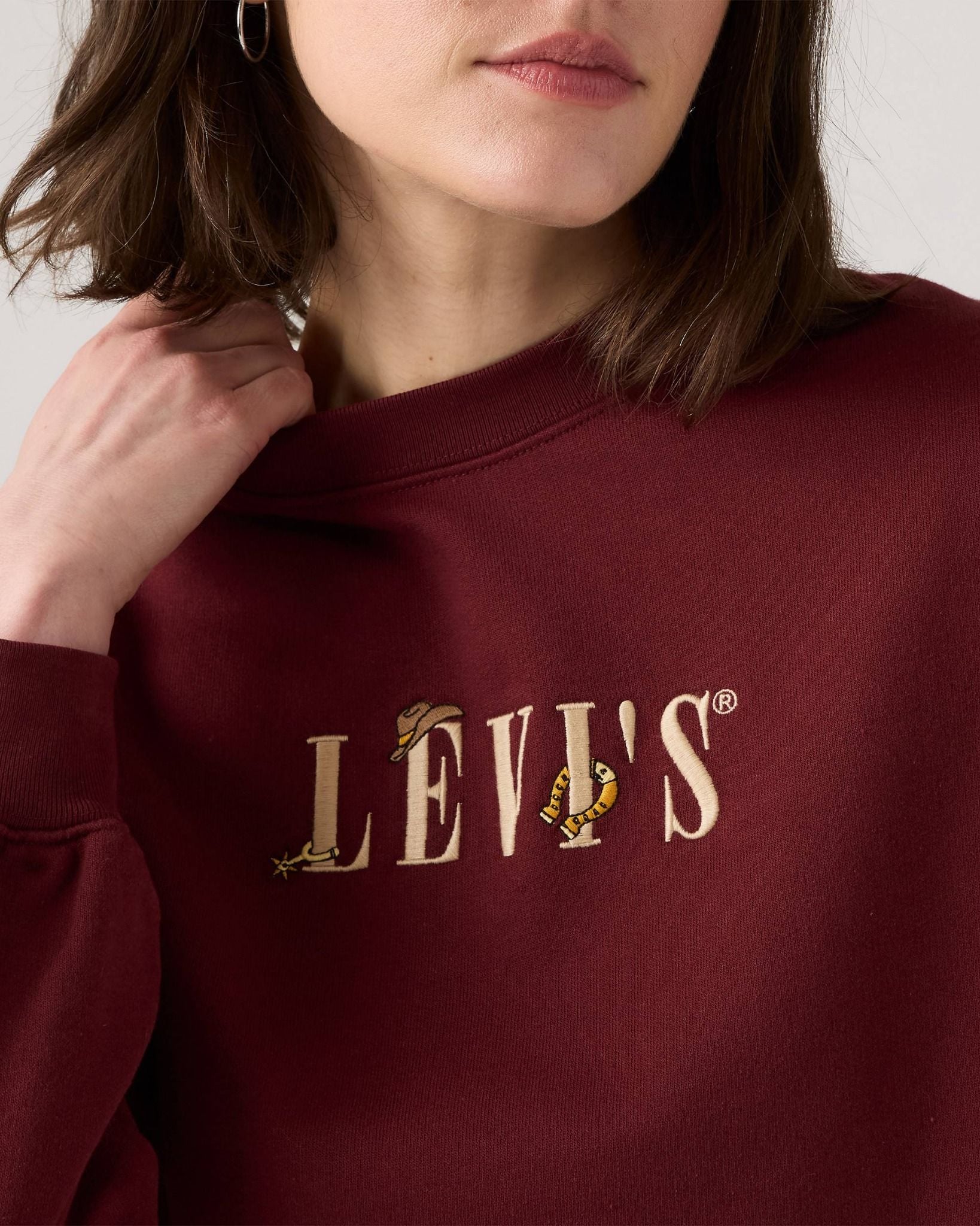 Levi's - Áo nỉ tay dài nữ Graphic Leo Crewneck Sweatshirt - Red