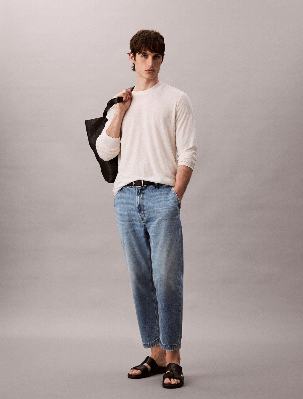 Calvin Klein - Quần jeans nam 90's Tapered Cropped Jeans