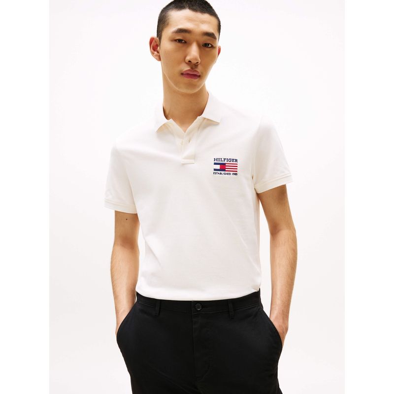 Tommy Hilfiger - Áo thun có cổ polo tay ngắn nam Hilfiger Flag Regular Polo