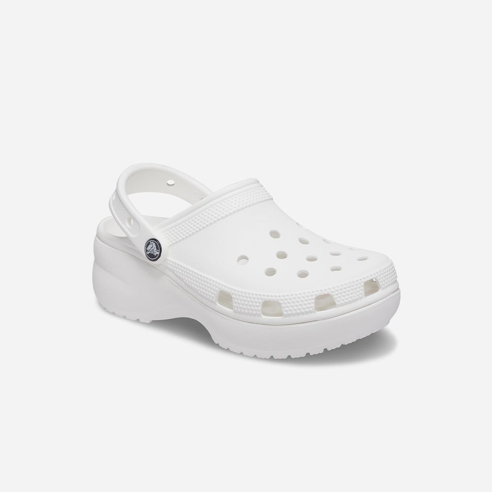 Crocs - Xăng đan nữ Classic Clog Platform Women's White Lifestyle