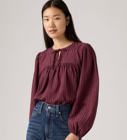 Levi's - Áo thời trang tay dài nữ Levi's® Women's Josephine Long-Sleeve Holiday Shirt - Purple - 3