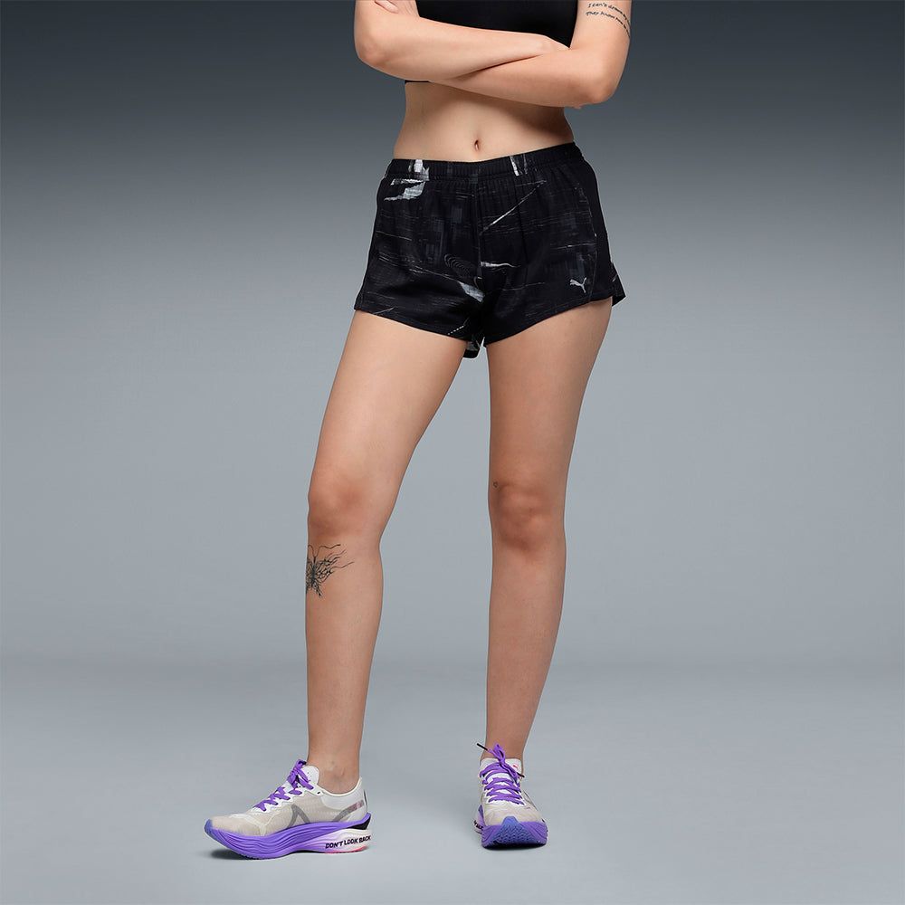 Puma - Quần ngắn nữ Run Velocity Aop 3 Inch Shorts - Black
