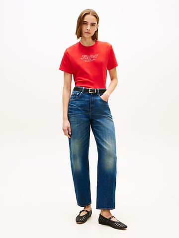 Tommy Hilfiger - Áo Thun Dệt Kim Tay Ngắn Nữ Logo Interlock Knit T-Shirt