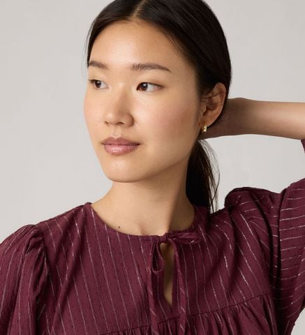 Levi's - Áo thời trang tay dài nữ Levi's® Women's Josephine Long-Sleeve Holiday Shirt - Purple - 2