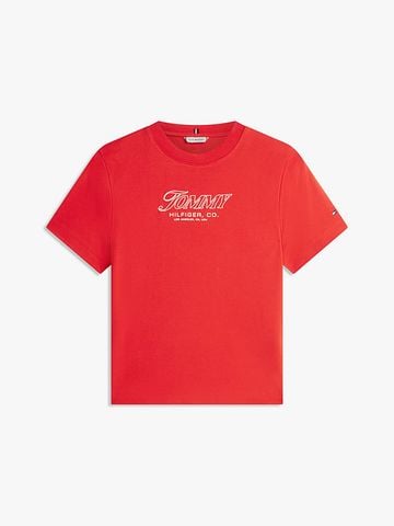 Tommy Hilfiger - Áo Thun Dệt Kim Tay Ngắn Nữ Logo Interlock Knit T-Shirt