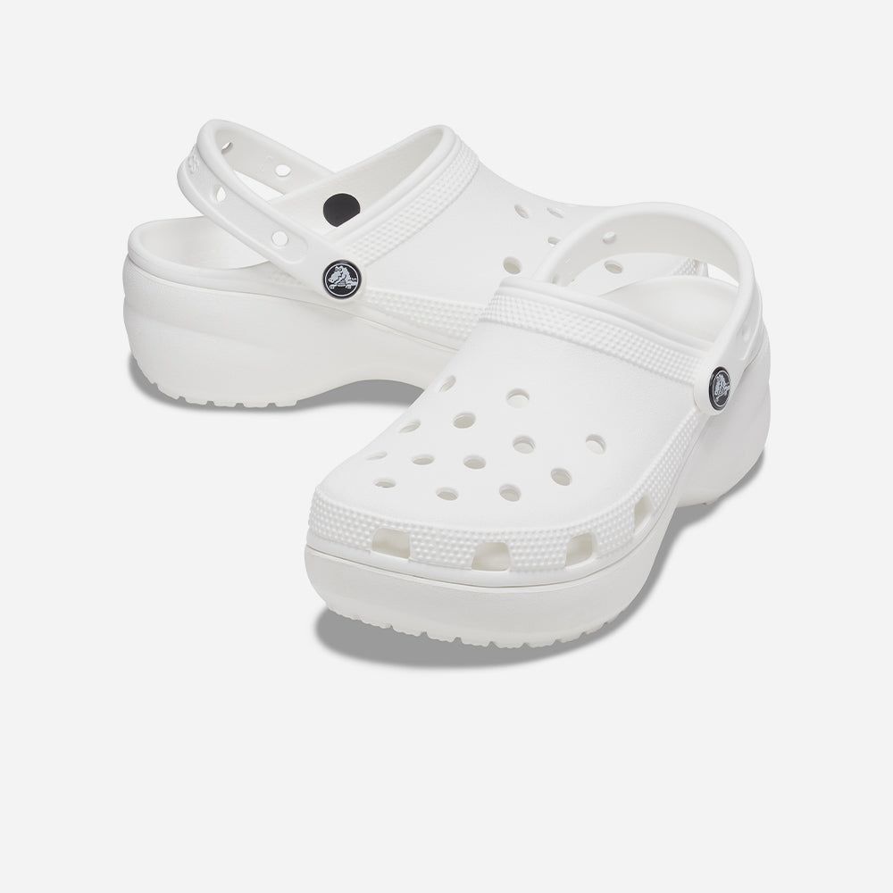 Crocs - Xăng đan nữ Classic Clog Platform Women's White Lifestyle