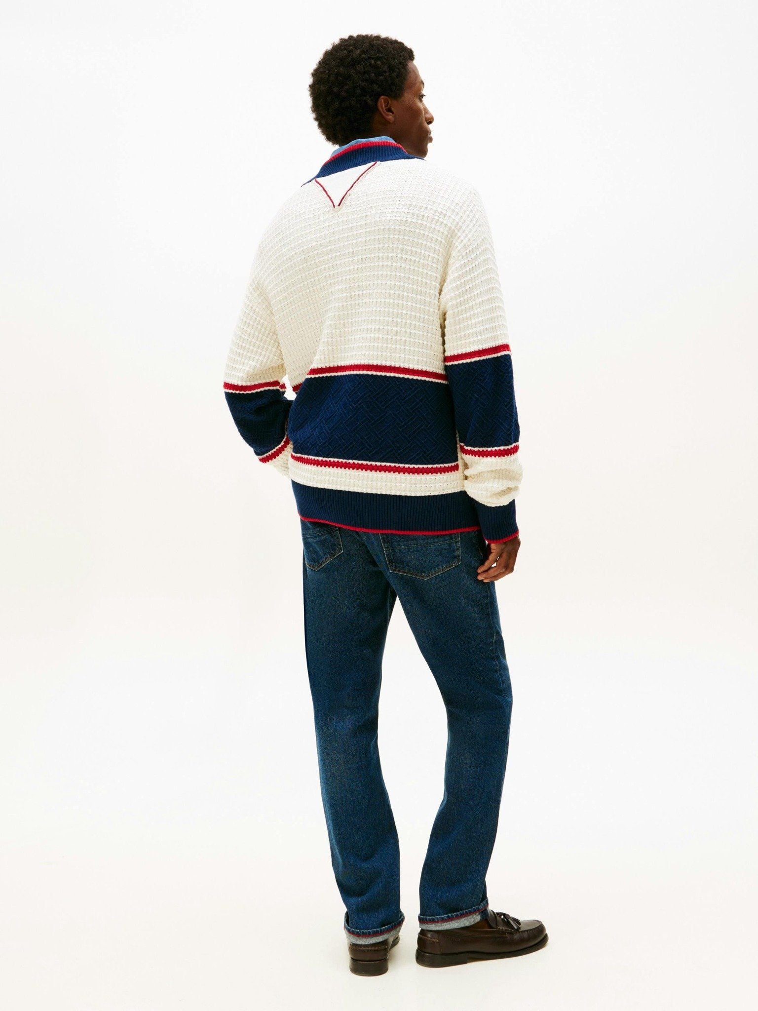 Tommy Hilfiger - Áo khoác len mỏng tay dài nam Colour-Blocked Relaxed Letterman Cardigan