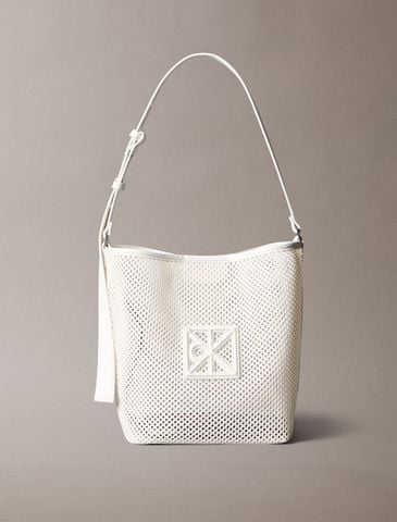 Calvin Klein - Túi Đeo Vai Nữ Mesh Emblem Logo Bucket Bag With Pouch