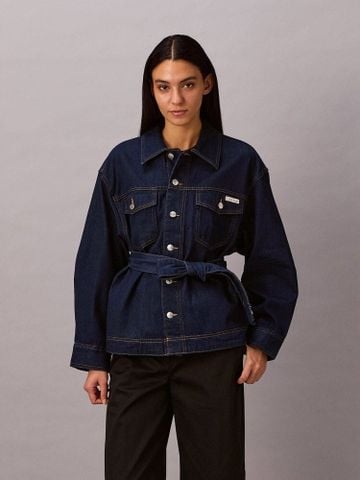 Calvin Klein - Áo Khoác Jean Nữ Denim Cinched Belted Jacket