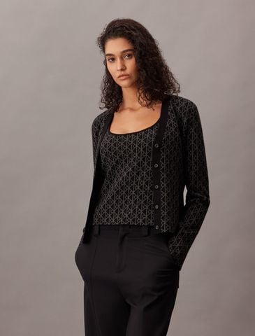 Calvin Klein - Áo Len Nữ Monogram Tank Cardigan Twinset