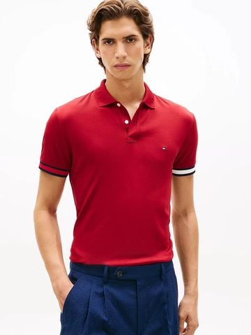 Tommy Hilfiger - Áo Thun Có Cổ Nam RWB Cuff Liquid Cotton Slim Polo