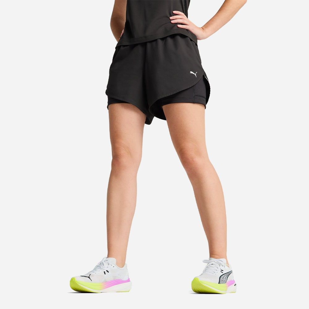 Puma - Quần ngắn nữ Women's Puma Run Ultraweave 2In1 4 Inch Shorts