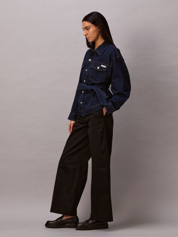 Calvin Klein - Áo Khoác Jean Nữ Denim Cinched Belted Jacket
