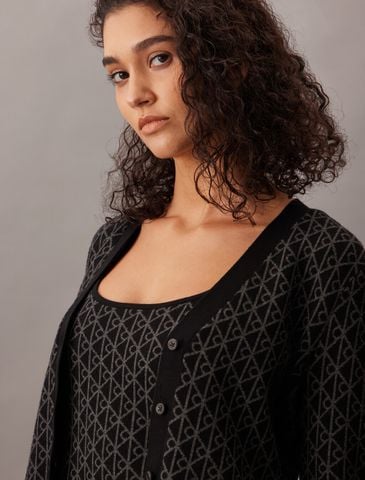 Calvin Klein - Áo Len Nữ Monogram Tank Cardigan Twinset